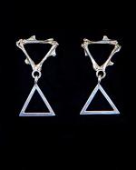 Stacked Triangle Mouse Bones Earrings